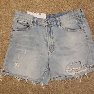 Distressed  light wash shorts